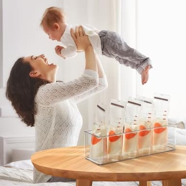 Hudgan 4 PCS Breastmilk Storage Container Set, Space-efficient for Breast Milk Storage in Fridge Freezer, Fits the Lansinoh and Medela bags - Image 5