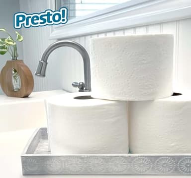 Amazon Brand - Presto! 2-Ply Ultra-Soft Toilet Paper, 24 Family Mega Rolls = 120 regular rolls, 6 Count (Pack of 4), Unscented - Image 4