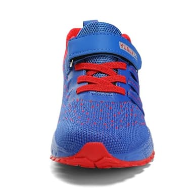 KUBUA Kids Sneakers for Boys Girls Running Tennis Shoes Lightweight Breathable Sport Athletic Blue Red A Size US 10 Toddler - Image 4