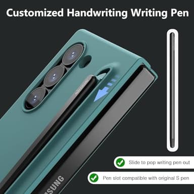 Nillkin for Samsung Fold 6 Case with Built-in Compact Writing Pen, Superior Liquid Silicone & Wireless Charging & S Pen Holder Slot Protective Samsung Galaxy Z Fold6 Slim S Pen Phone Case, Green - Image 2