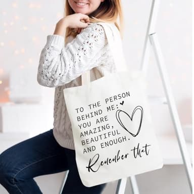 NGZS Inspirational Gifts for Women Tote Bag Positive Beach Bag Encouragement Gifts for Women Girls Boss Sister Friends Bestie Christmas Retirement Birthday Shopping Bag Reusable Grocery Bags - Image 4