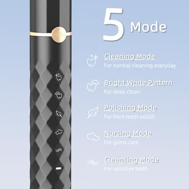 Seapeoa Electric Toothbrush Set, Equipped with 10 Brush Heads and Travel case, IPX8 Waterproof, 2-Minute Timer, 42000 high-Frequency Vibrations, 5 Modes, The First Choice for Gift Giving - Image 5