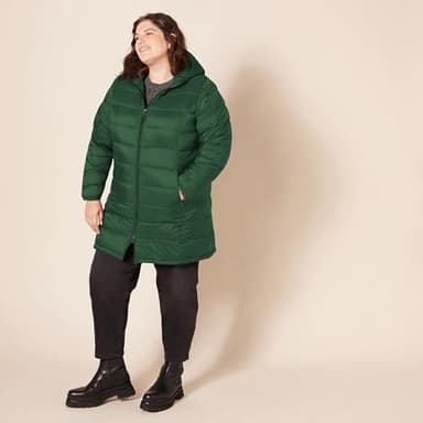 Amazon Essentials Women's Lightweight Water-Resistant Packable Hooded Puffer Coat (Available in Plus Size), Dark Green, X-Small - Image 8