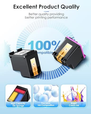 TECKKIN 64XL Ink Cartridges Black/Color Combo Pack Replacement for HP Ink 64 64XL for HP Envy Photo 7855 7858 7155 7120 Printer (1 Black, 1 Color) - Image 6