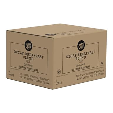 Amazon Brand - Happy Belly Decaf Light Roast Coffee Pods, Breakfast Blend, Compatible with Keurig 2.0 K-Cup Brewers, 100 Count - Image 5
