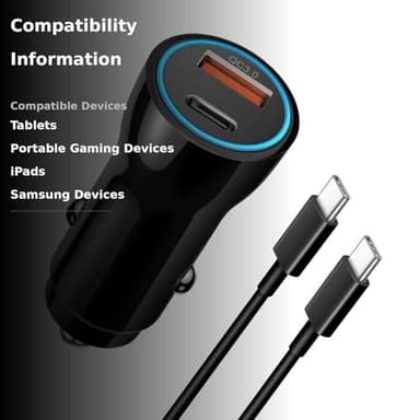 iPhone 17 16 15 Car Charger, [Apple MFi Certified] USB C Car Charger 43W Fast Charging with 3.3 FT Type C to C Cable, USB Car Adapter for iPhone 17/17 Pro/17 Pro Max/Air/16/15 - Image 3