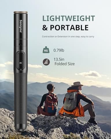 Sensyne 68" Phone Tripod & Selfie Stick, Lightweight All in One Phone Tripod Integrated with Wireless Remote Compatible with All Cell Phones for Selfie/Video Recording/Photo/Live Stream/Vlog（Black） - Image 6
