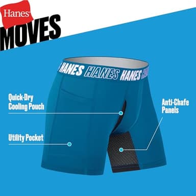 Hanes Boys' Moves Boxer Brief Underwear, Anti-Chafe Boxer Briefs for Boys, 6-Pack - Image 3