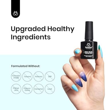 Beetles 9 in 1 Nail Glue Gel for Nail Tips and Clear Acrylic Nails Long Lasting, Curing Needed UV Extension Glue for False Nail Tips and Press on Nails, Fall Halloween Nails - Image 2