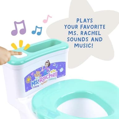 Ms. Rachel 2-in-1 Playtime Floor Potty Trainer With Sound - Stage 1 Training - Removable Potty Seat for Stage 2 Training - 6 Ms. Rachel Sounds and Music - Storage - Removable Parts for Easy Cleaning - Image 3
