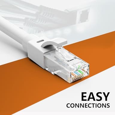 Brozzag 50 Ft Ethernet Cable for Cat5E/Cat6, 10Gbps 24AWG Cat6 Network Cable, Direct Burial Cable, UTP, LLDPE, RJ45 Patch LAN Cord, Waterproof, Indoor&Outdoor, Cat 5E Internet Cable in White for PC - Image 5