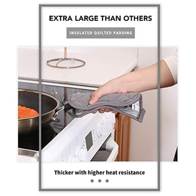 Joyhalo 4 Pack Pot Holders for Kitchen Clearance, Hot Pads for Kitchen, Countertops, Oven Pot Holders Bulk, Potholders Sets for Kitchens Heat Resistant, Grey - Image 4