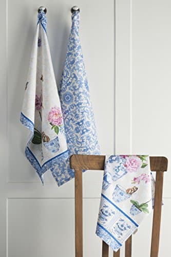 Maison d' Hermine Kitchen Towels Set of 3 100% Cotton 27.50" x 20" Reusable Cloth Tea Dish Towels Absorbent with Hanging Loop for Kitchen, Home, Dining, Cocktail Parties Spring/Summer (Canton) - Image 9