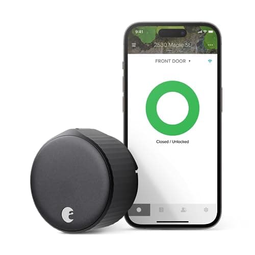 August Home, Matte Black Wi-Fi Connected Smart Keyless Entry Door Lock (4th Generation), Electronic Door Lock Fits Your Existing Deadbolt in Minutes, AUG-SL05-M01-G01 - Image 1