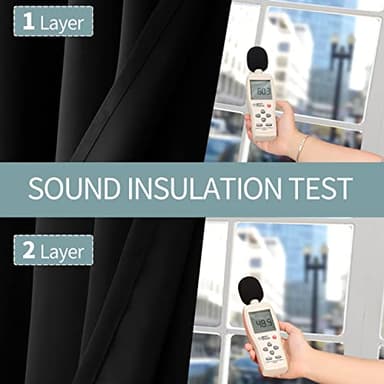 BGment Black Blackout Curtains 95 Inches Long 2 Panels Set for Living Room, Thermal Insulated 100% Light Blocking Curtains & Drapes, Grommet Soundproof Curtains for Bedroom Window, Each 52 Wide - Image 8