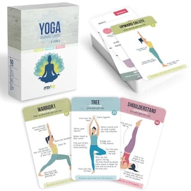 merka Yoga Cards Flashcard Deck - 50 Plastic Cards, One Size - 45 Asanas & Sanskrit Names - Yoga Gifts for Women - Image 1