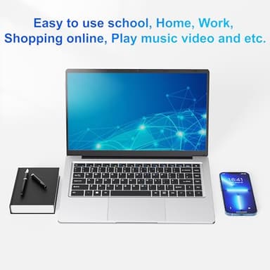Laptop Computer, 14 inch Laptop Dual-Core Cerelon N4000 6GB RAM 128GB SSD Portable Laptop, 1366x768 IPS Display Fanless Design Laptop PC, WiFi 2.4/5G, BT 5.0, USB 3.0, Mini HDMI, Include USB-C Hub - Image 9