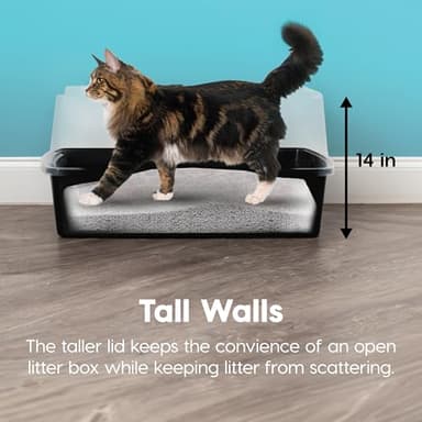 IRIS USA XX-Large Cat Litter Box, Open Top Extra Large Litter Box for Big Cats and Multi-Cat Households, High Sided Scatter Shield, Easy to Clean, 30"L x 20"W x 14"H, Black - Image 7