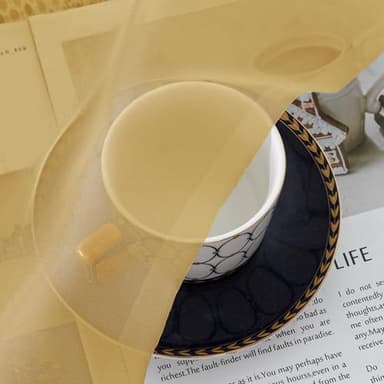 Aiyufeng Gold Sheer Curtains 63 Inch Length 2 Panels Set, Light Filtering Gold Window Curtain Drapes Treatment for Kitchen, Bedroom,Children Room, Dual Rod Pocket, 2 Pack of 42 x 63" - Image 7