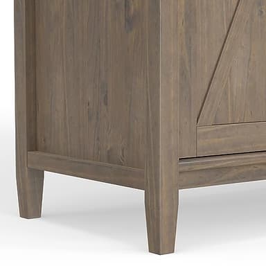 SIMPLIHOME Ela Solid Wood and Pine 54 inch x 18 inch Rectangle Transitional Sideboard with Wine Storage in Smoky Brown for The Dining Room and Kitchen - Image 9