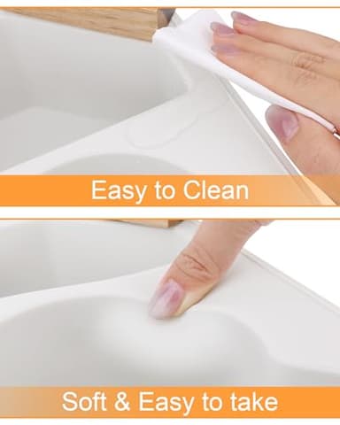 Couch Cup Holder Tray, Hitseon Silicone Acacia Wooden Couch Caddy with Cup Holder for Bed Car Beach, Drink Holder for Couch with Upgrade Removable 360° Rotating Holder Black - Image 6