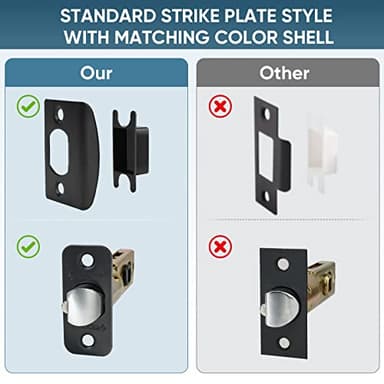 TICONN Traditional Wave Style Reversible Door Lever, Door Handle for Interior Doors and Closet (Matte Black, Privacy, 5-Pack) - Image 4