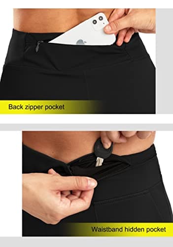 SANTINY Women's 6'' Athletic Long Shorts with 4 Pockets High Waisted Bermuda Shorts for Women Walking Running Casual (Black_M) - Image 5