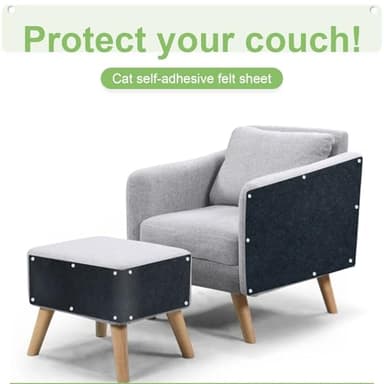 Cat Scratching Mat, Trimmable Self-Adhesive Cat Carpet for Cat Tree Cat Scratching Post Replacement, Cat Couch Protector from Cat Claws, Cat Scratch Furniture Protector (Dark Gray, 78.7"x15.8") - Image 8