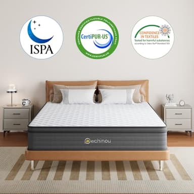 Queen Mattress, 10 Inch Hybrid Mattress with Memory Foam & Pocket Spring, Ergonomic Design for Pressure Relief, Edge Support, Medium Firm Feel Mattress in a Box (60 x 80 x10 Inches, Queen Size) - Image 2