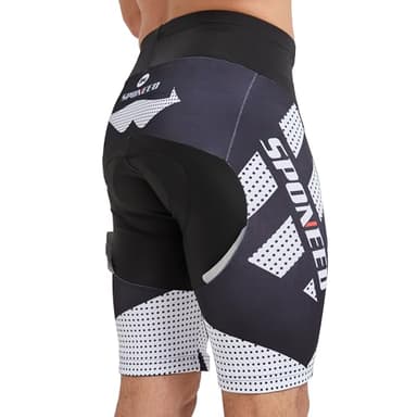 sponeed Men's Shorts for Biking Padding Cycling Pants Male Trainning Padded Road Bike Underwear US L White - Image 10
