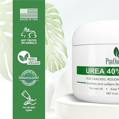 PurOrganica Urea 40% Foot Cream – Made in USA, Dermatologist Tested, Intensive Repair for Dry, Cracked Heels, Corns, Calluses & Rough Feet, Professional Strength Exfoliating & Moisturizing Cream - Image 2