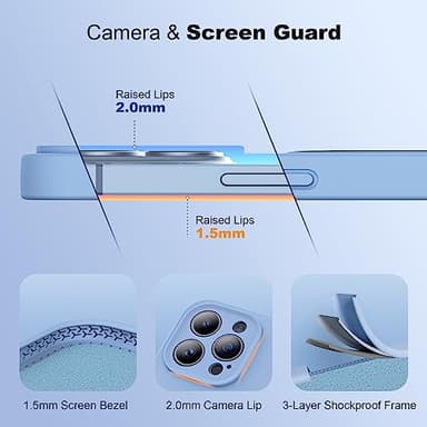 SKYLMW Designed for iPhone 15 Pro Max Case with Magnetic Invisible Stand Compatible with Mag-Safe Military Drop Tested Shockproof Silicone Phone Cases for Women Men 6.7'', Blue - Image 4