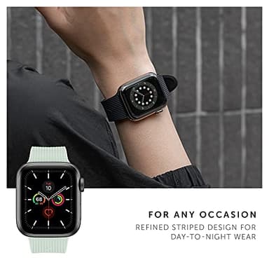 Native Union Curve Strap for Apple Watch 38/40/41/42mm – Water-Resistant Sleek Textured Silicone Strap – Embedded Stainless Steel Hardware – All-Day Versatility (Sage) - Image 5
