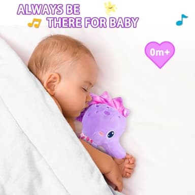 Fuzqq Baby Girl Toys 0-6 Months,Musical Stuffed Animal Plush Toy with Rattle,Soft Newborn Toy for 0 3 6 9 12 Months Girls,Baby Girl Gift,Purple - Image 5