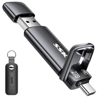 SSK 2TB SSD USB C Stick up to 1000MB/s,Fast External SSD Dual Drive Type-C + USB A 3.2 Gen 2 Solid State Thumb Drive,USB Memory Stick for iPhone 15/PS4/Android Phone/Tablet/Windows/Mac - Image 1