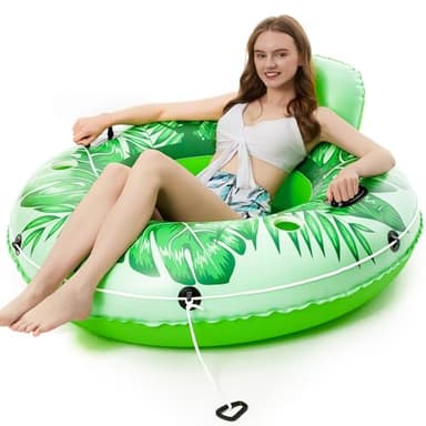 Jasonwell Inflatable River Tube Float - Heavy Duty River Float Pool Floats Lake Premium Water Tubes for Floating Recreational River Raft Lounge Floaties with 2 Cup Holders for Adult - Image 9