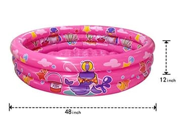 Big Summer 3 Rings Kiddie Pool, 48”X12”, Kids Swimming Pool, Inflatable Baby Ball Pit Pool, Small Infant Pool (Pink) - Image 3
