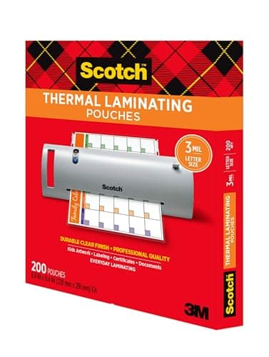 Scotch Thermal Laminating Pouches, 200 Count, Clear, 3 mil., Ideal Office or School Supplies, Fits Letter Sized Paper (8.9 in. × 11.4 in.) - Image 10