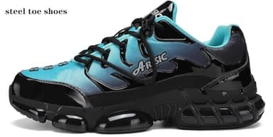 KCVTD Steel Toe Shoes for Men Indestructible Work Shoes Lightweight Steel Toe Sneakers Women Puncture Proof Non Slip Composite Toe Safety Zapatos Blue - Image 2