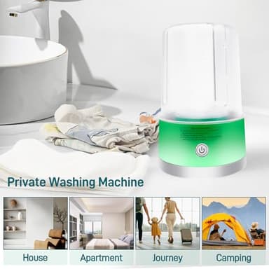 Underwear Washing Machine | 1L Portable Mini Washer Deep Cleaning of Underwear, Baby Small Clothes, Socks | Lightweight and Compact for Apartment, Dorm, Hotel, Travel, USB-C Rechargeable (Green) - Image 7
