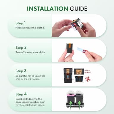 BKBKC Compatible 62XL Ink Cartridge Replacement for HP Envy 5540 5549 5640 5660 7640 OfficeJet Mobile 250 200 OfficeJet 5740 5741 8040, Black, Tri-color, 2-Pack - Image 6