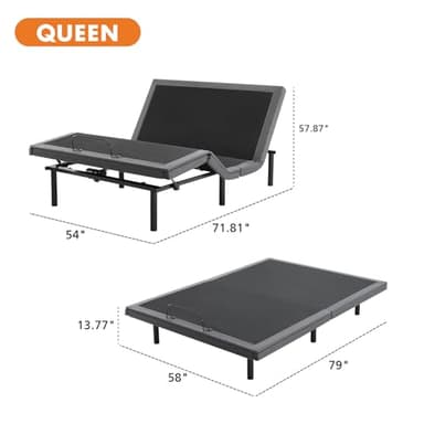 Sweetcrispy Electric Bed Queen, Ergonomic Adjustable Bed Frame with Wireless Remote, Head and Foot Incline, Zero Gravity Bed with 2 USB Ports, Anti-Snore, Easy Assembly - Image 2