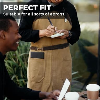 CoBak Server Book – Compact Organizer with Clear and Money Pockets, Pen Holder, Fits Apron Perfectly, Leather Waitress Book - Image 5