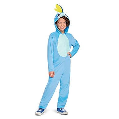 Sobble Pokemon Kids Costume, Official Pokemon Hooded Jumpsuit with Fin, Classic Size Medium (7-8) Multicolored - Image 6