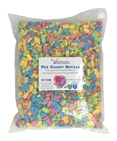 YANKEETRADERS Classic Pez 4 Flavor Assortment, Sour Unwrapped, Candy Dispenser Refill, 4 Pounds - Image 2