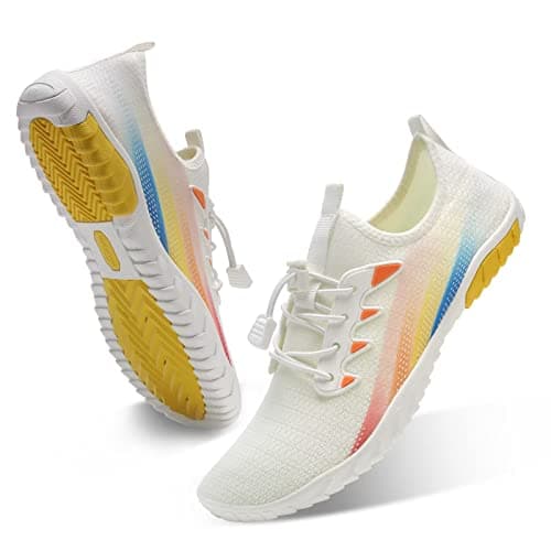 WateLves Water Shoes Men Women Beach Swim Aqua Socks Pool Shoes Quick-Dry Anti-Slip White 6.5 Women/5 Men - Image 1