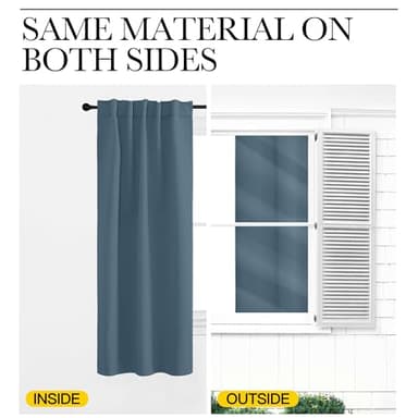 NICETOWN Blackout Curtains Window Drapes - (Smoky Blue Color) 52 inches W by 63 inches L, Set of 2, Blackout Curtain Panels for Boy's Nursery - Image 6