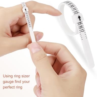 Ring Sizer Measuring Tool Kit, 27 PCS Premium Stainless Steel Measuring Ring Tool, US Ring Size 0-13 with Half Size, 2 PCS Reusable Finger Size 1-17 USA Rings Size with Magnified Glass - Image 5