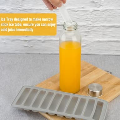 Zukro Glass Water Bottles with Lids 18 oz, 10 Pack Reusable Juice Bottles With Stainless Steel Airtight Cap for Juicing, Leak Proof Clear Drinking Jar Beverage storage container for Fridge, BPA Free - Image 5