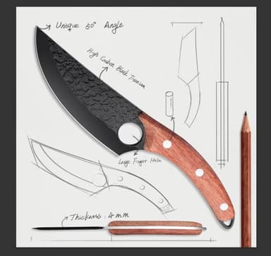 Original Huusk Knife Japan Kitchen Boning Chef Husk Knife for Everyday Use, Camping and BBQ - Premium Black Titanium Coated Blade with Sheath & Gift Box - Image 5